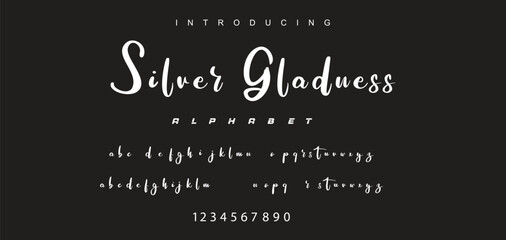 Vector brush style font, alphabet, and typeface