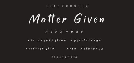 Vector brush style font, alphabet, and typeface