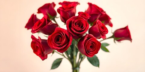 Obraz premium Bouquet of roses for valentine's day, Red roses for wedding, 