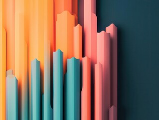 Obraz premium Visual blend of stock trading candlesticks and abstract art, creative finance visualization