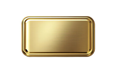 Golden Rectangle Button with Frame on transparent or white background,png
