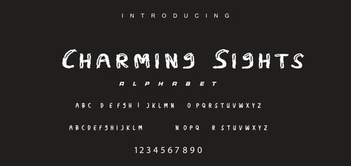 Vector brush style font, alphabet, and typeface