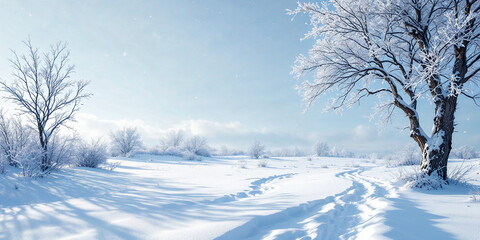 Fototapeta premium Concept photo of winter landscape with space for text