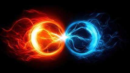 Artistic fusion energy representation with vibrant design elements in a stock image format.