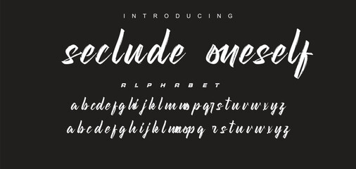 Vector brush style font, alphabet, and typeface