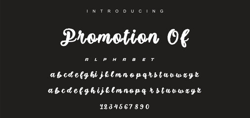 Vector brush style font, alphabet, and typeface