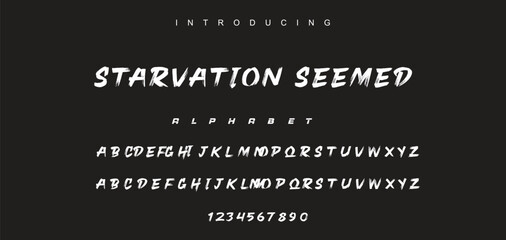 Vector brush style font, alphabet, and typeface