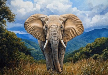 African Elephant in Savanna