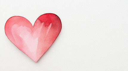 Valentine's Heart Love Concept. Watercolor heart illustration on a white background.