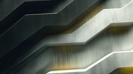 Naklejka premium Modern Abstract Wall Design with Gray and Yellow Elements