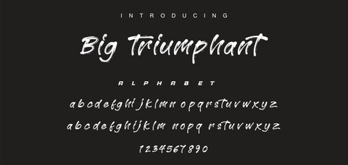 Vector brush style font, alphabet, and typeface