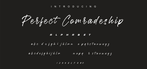 Vector brush style font, alphabet, and typeface