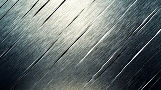 A close-up view of a textured metallic surface with parallel lines, reflecting light and creating a sleek, modern appearance.