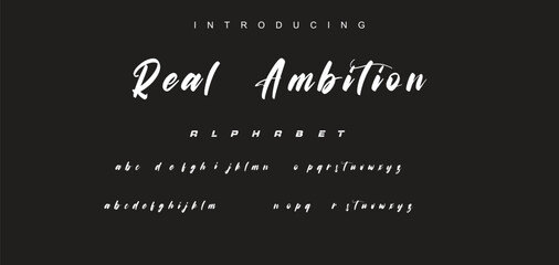 Handwritten Brush font for lettering quotes. Hand drawn brush style modern calligraphy.