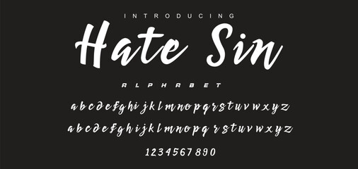 Handwritten Brush font for lettering quotes. Hand drawn brush style modern calligraphy.