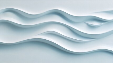 Obraz premium Abstract waves in soft blue tones create a calming, modern visual effect.