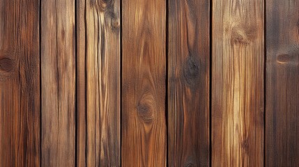 Fototapeta premium A close-up of textured wooden planks showing a variety of rich brown colors, highlighting natural grains and knots.