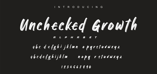 Handwritten Brush font for lettering quotes. Hand drawn brush style modern calligraphy.