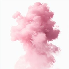 Fototapeta premium A transparent pink smoke cloud isolated on a transparent or white background in PNG format.