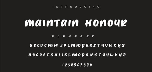 Handwritten Brush font for lettering quotes. Hand drawn brush style modern calligraphy.