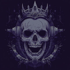 Skull and Crown Back illustration