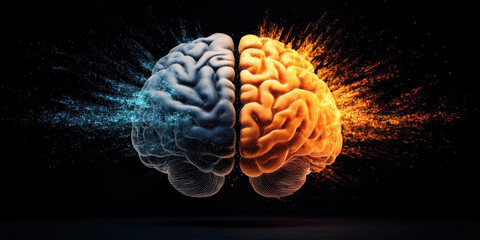 Digital brain A dynamic image showcasing a human brain transformation, perfect for educational and medical content related to neuroscience and cognitive science.