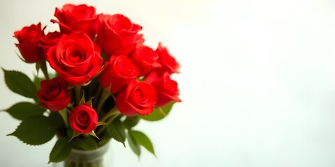 Bouquet of roses for valentine's day, Red roses for wedding, 