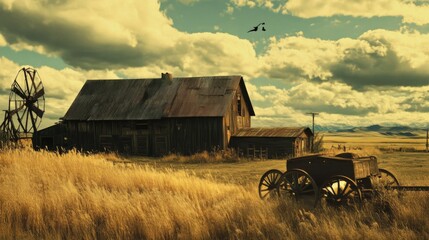 Obraz premium Rustic Farm Scene with Natural Lighting and Textures