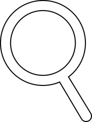 High quality image of a magnifying glass icon, zoom, and exploration, ideal for research, study, and investigation concepts, search analysis concept designs.. isolated on transparent background,