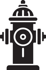 Classic Style Black Fire Hydrant Silhouette Vector Graphic