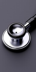 A close-up view of a stethoscope on a dark background, symbolizing healthcare.
