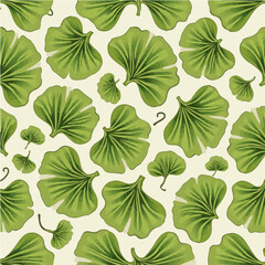 Fototapeta premium Seamless pattern with Ginkgo leaf