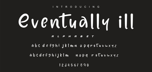 Abstract Marker Brush Font, Beach and Surf Font, include Uppercase and Lowercase Symbols
