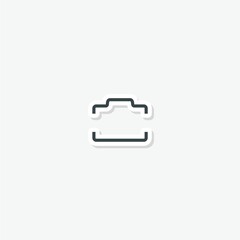 Photo camera sign sticker isolated on gray background