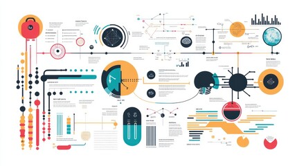 Infographic illustrating data connections and scientific concepts.