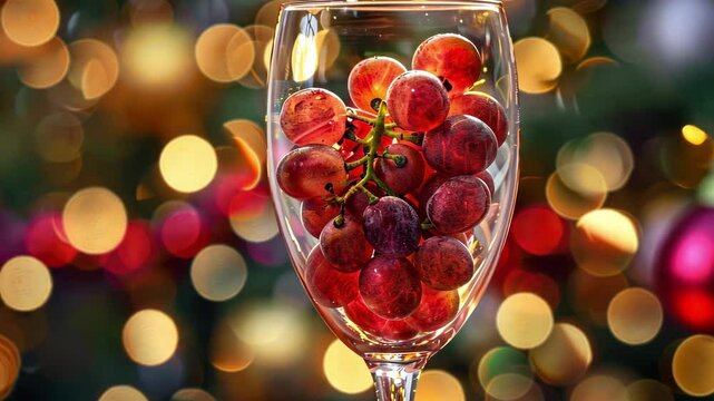The Spanish New Year's tradition involves eating 12 grapes at midnight, one for each stroke of the clock. This is believed to bring good luck for each month of the coming year.