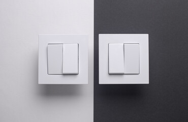 Light Switches on white black Background