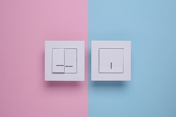 Light Switches on Pink Blue Background