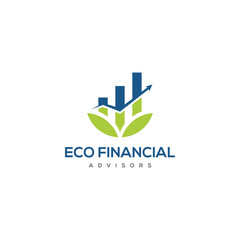 Eco financial advisors logo design. Icon vector illustration of plant diagram. Modern logo design, suitable for your design need, logo, illustration, animation, etc.
