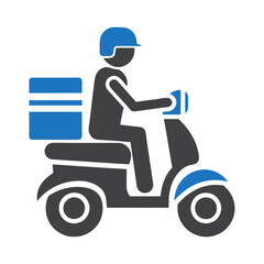 Delivery Man with Scooter Vector Design.