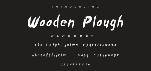 Abstract Marker Brush Font, Beach and Surf Font, include Uppercase and Lowercase Symbols