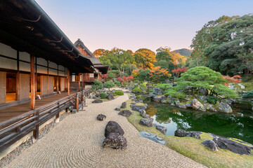 Zen garden in the temples of Kyoto. World Heritage Site.  Japan