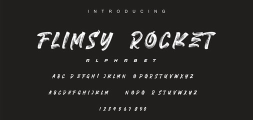 Abstract Marker Brush Font, Beach and Surf Font, include Uppercase and Lowercase Symbols