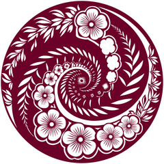 Floral Spiral Pattern 2 Editable Mandala Vector Design and Illustration