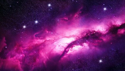 space background with pink nebula and stars