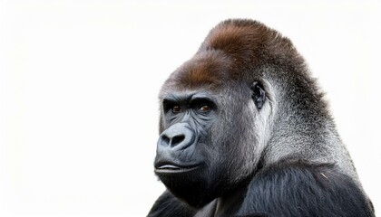 western lowland gorilla remoted on white background