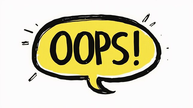 Comic Style Oops Speech Bubble Banner.