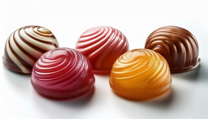 Obraz premium white backdrop with five varying candies