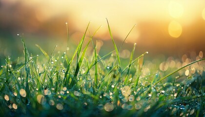 drops of water dew on grass near up natural historical past