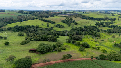 Obraz premium view of the hills of rural region